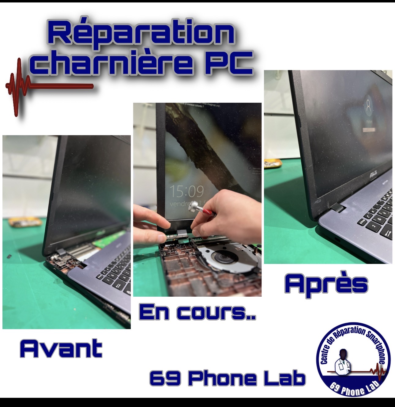 Réparation charnière PC